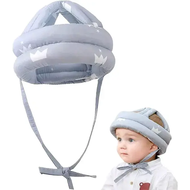 Casco protector para bebé gris con diseño de corona - 2