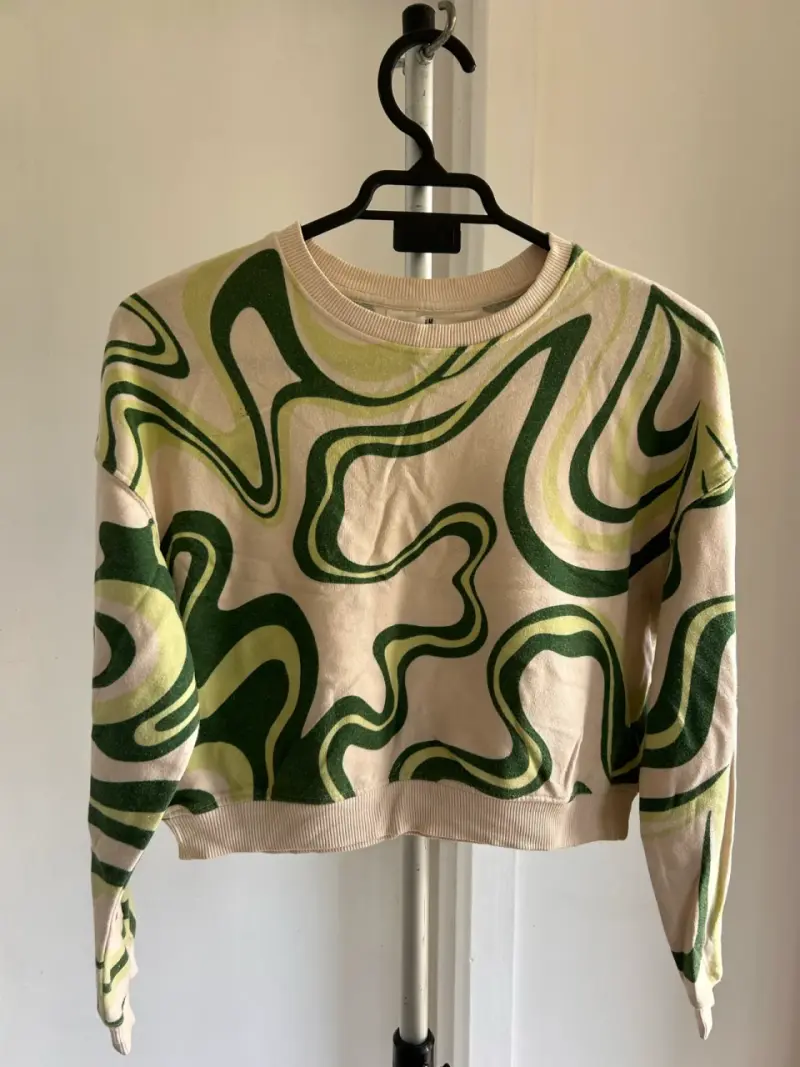 Polerón estampado abstracto verde H&M niña