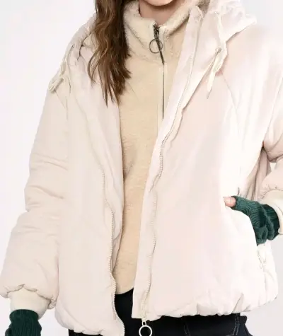 Chaqueta acolchada beige Snow Valley - miniatura 1