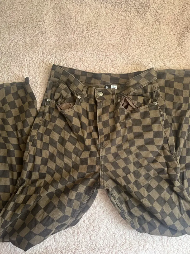 Pantalones anchos café