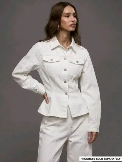Chaqueta blanca de mezclilla para mujer XL - miniatura 1
