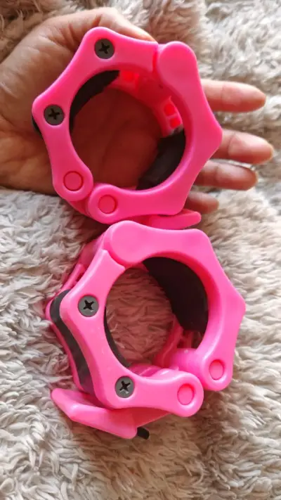 Collares de sujeción para barra de pesas color rosa - miniatura 3