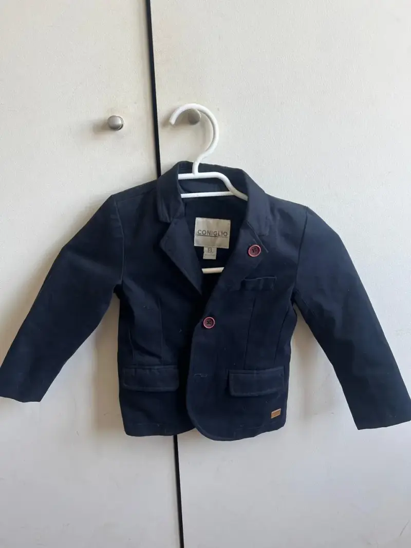 Blazer infantil azul marino con coderas - 1