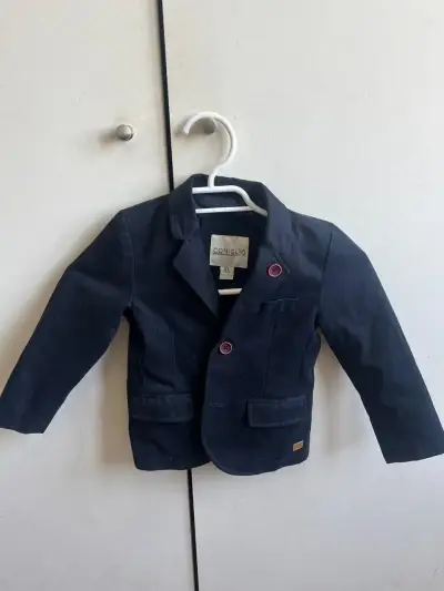 Blazer infantil azul marino con coderas - miniatura 1