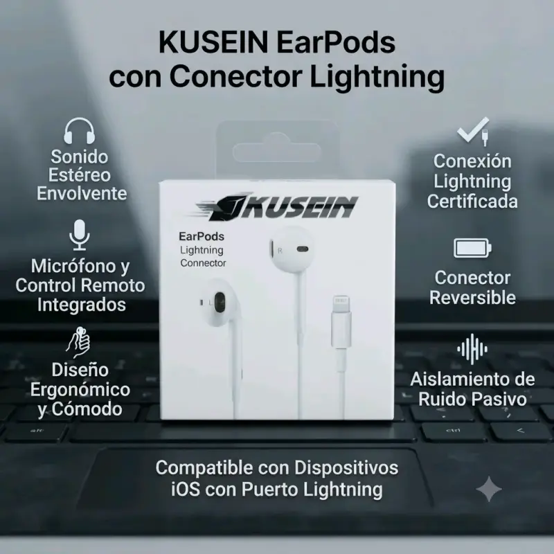 Auriculares Kusein EarPods con conector Lightning - 3