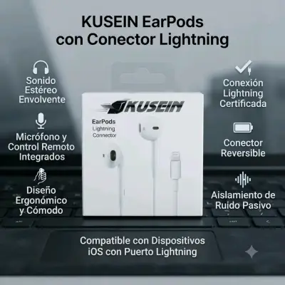 Auriculares Kusein EarPods con conector Lightning - miniatura 3