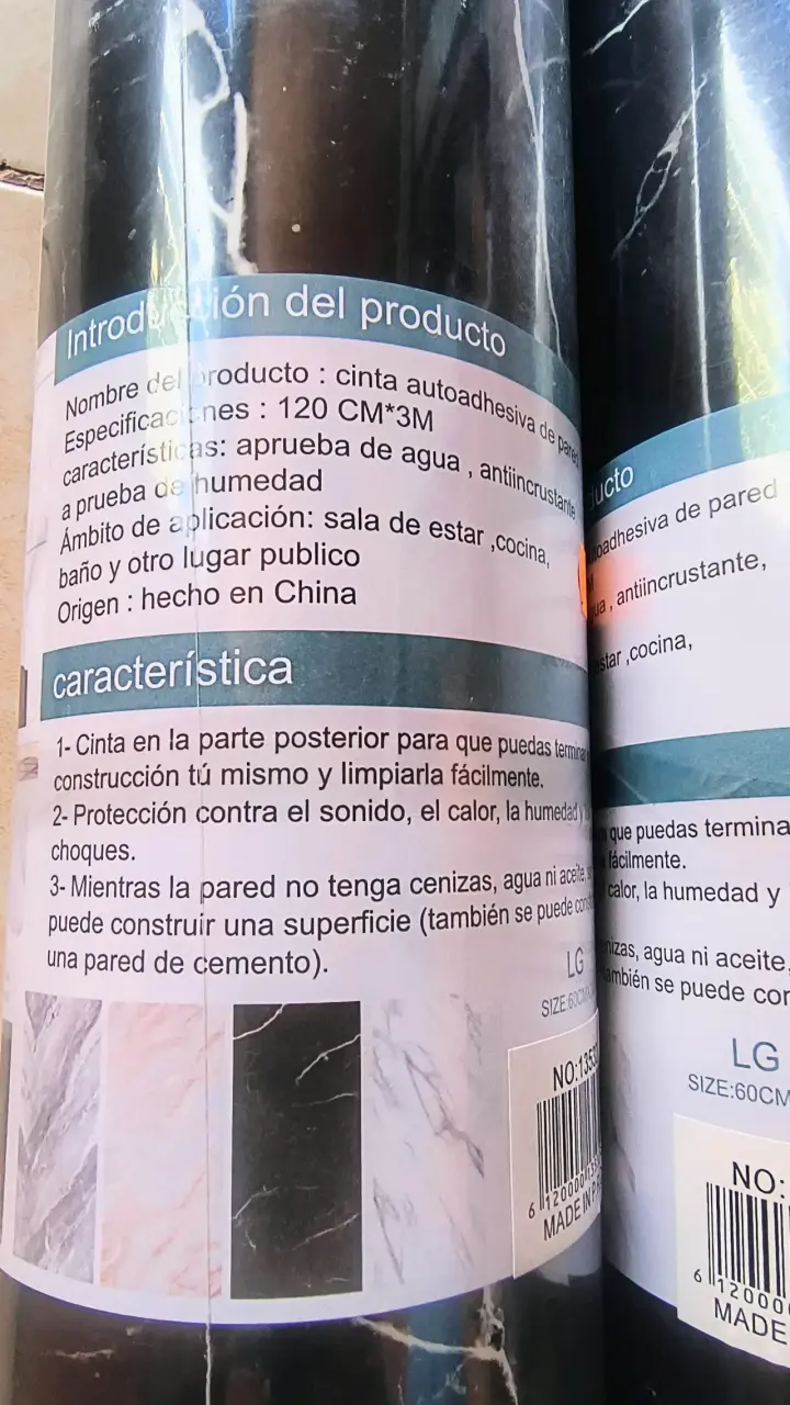Cinta Adhesiv Autoadhesiva Mármol Negro 60x300 cm - 2