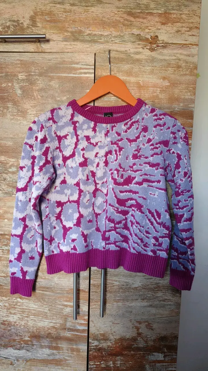 Suéter de lana estampado morado y lila - 1