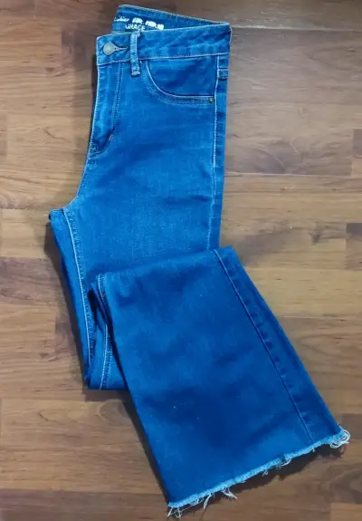 Jeans acampanados azul para mujer - miniatura 1