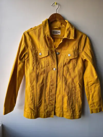 Chaqueta de mezclilla amarilla para mujer talla XS - miniatura 1