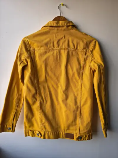 Chaqueta de mezclilla amarilla para mujer talla XS - miniatura 2