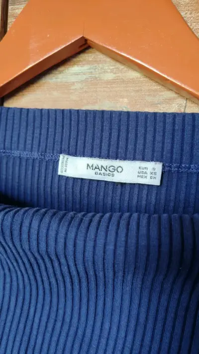 Polera manga larga azul Mango Basics - miniatura 2