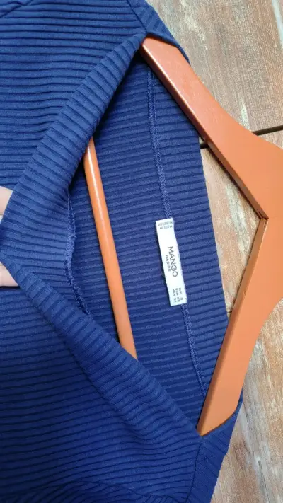 Polera manga larga azul Mango Basics - miniatura 3