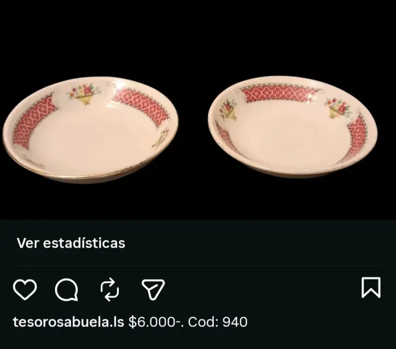 Juego de platos y tazas de porcelana con diseño floral - 1