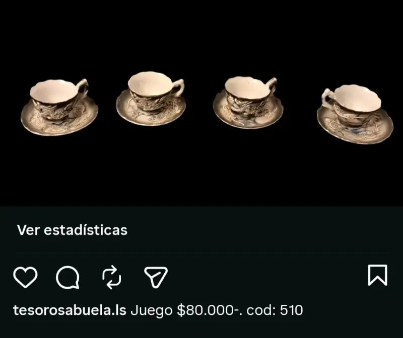 Juego de platos y tazas de porcelana con diseño floral - 6