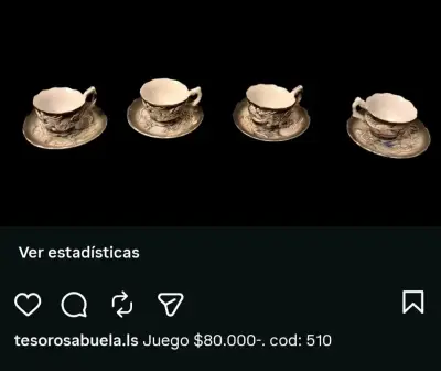 Juego de platos y tazas de porcelana con diseño floral - miniatura 6