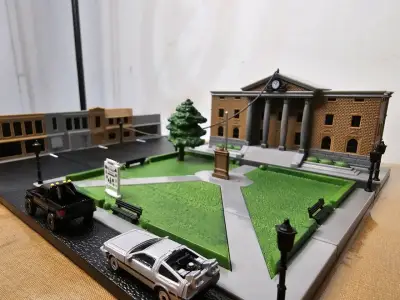 Diorama de Hill Valley con autos miniatura - miniatura 4