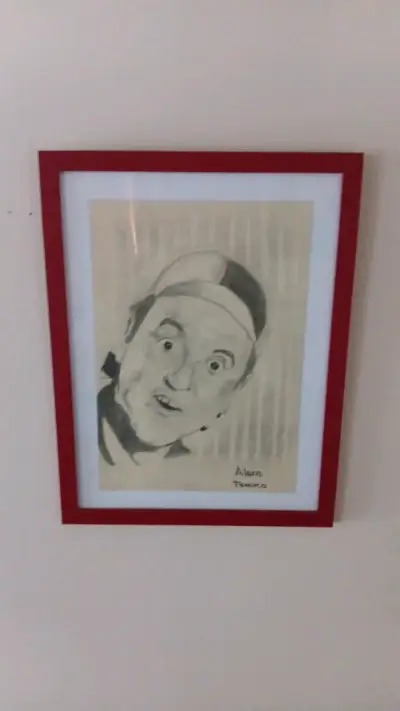 Cuadro con dibujo enmarcado de personaje famoso - miniatura 3