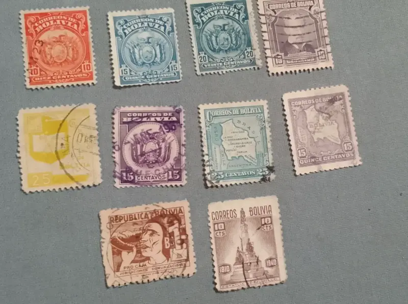 Colección de sellos postales antiguos de Bolivia