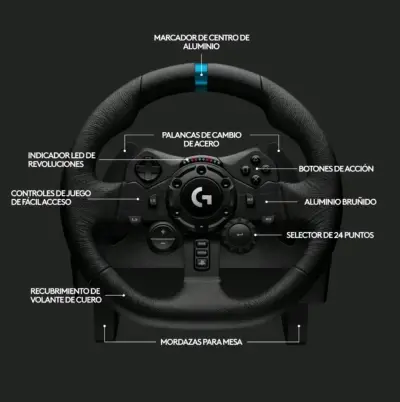 Volante de Carreras Logitech con Pedales y Controles - miniatura 1