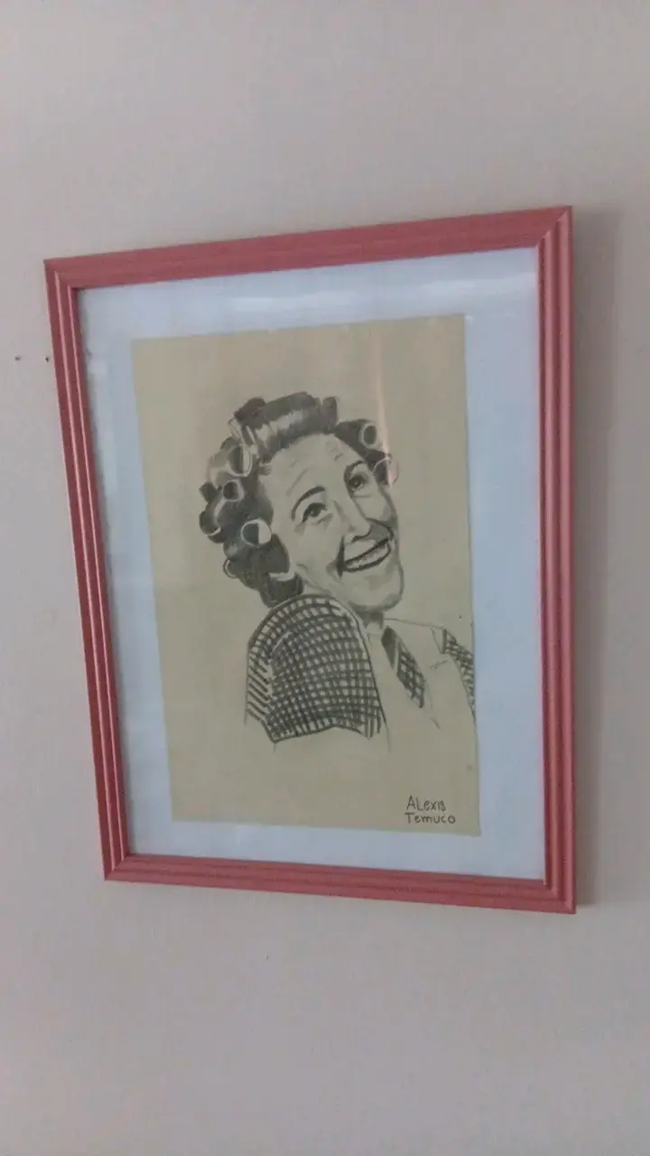 Cuadro con dibujo de mujer enmarcado - 2