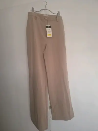 Pantalones beige de vestir Index talla 40 - miniatura 1