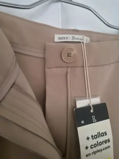 Pantalones beige de vestir Index talla 40 - miniatura 3