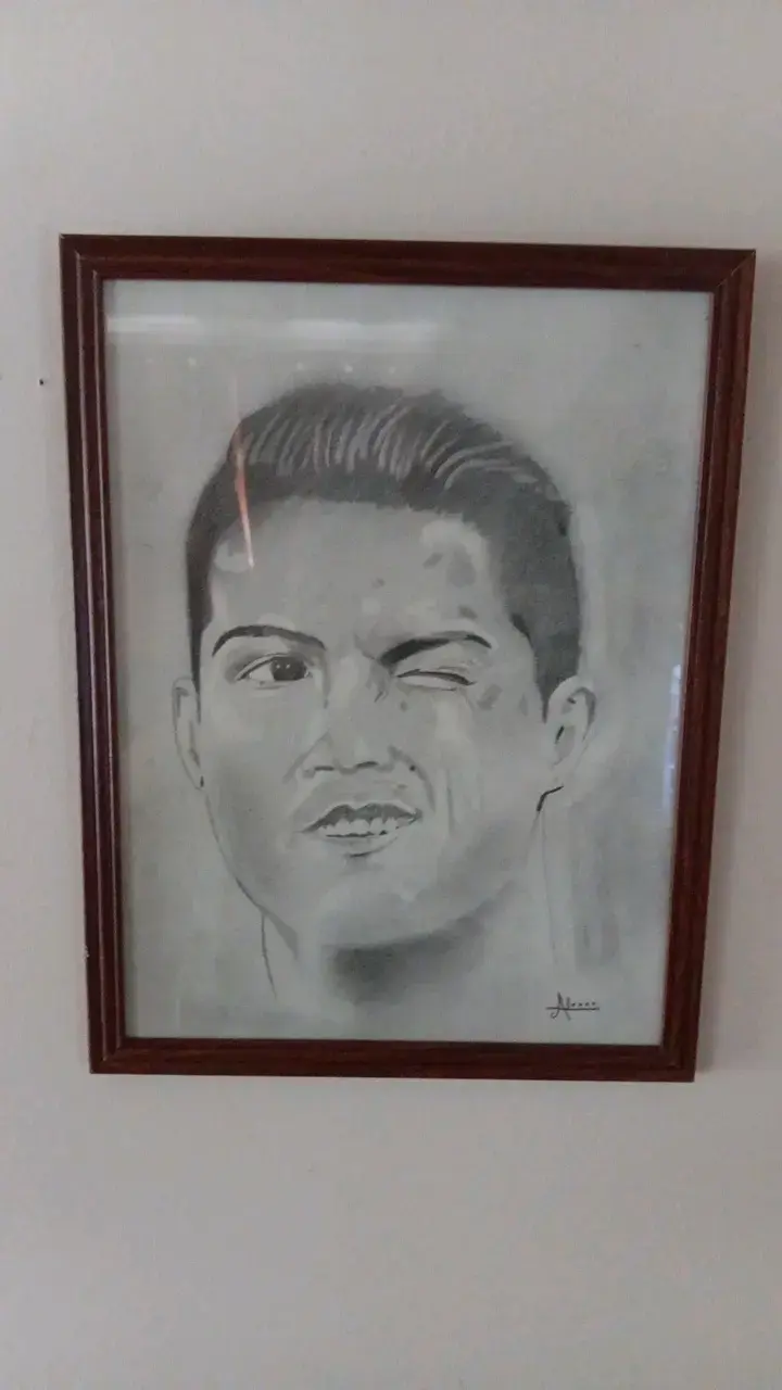 Retrato enmarcado de dibujo a lápiz - 1