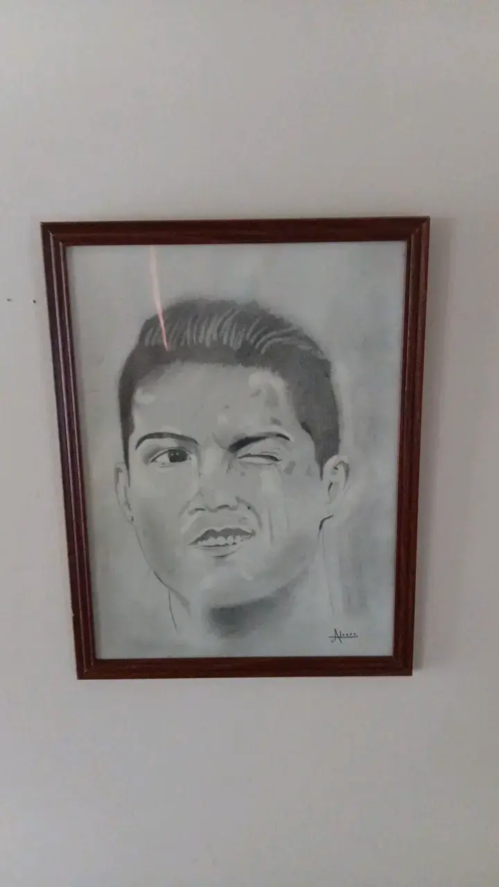 Retrato enmarcado de dibujo a lápiz - 3