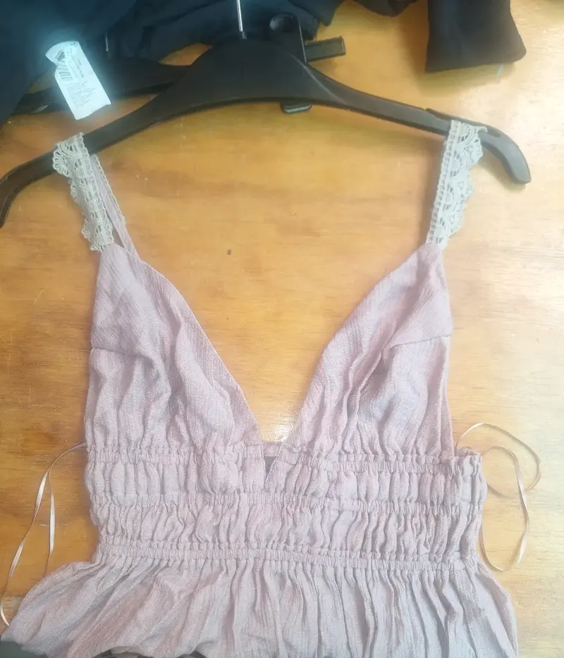 Vestido largo rosa University talla S - 2