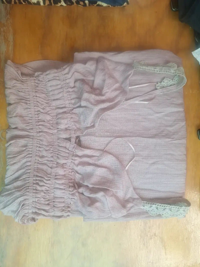 Vestido largo rosa University talla S - 3