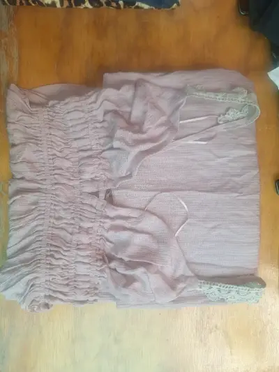 Vestido largo rosa University talla S - miniatura 3
