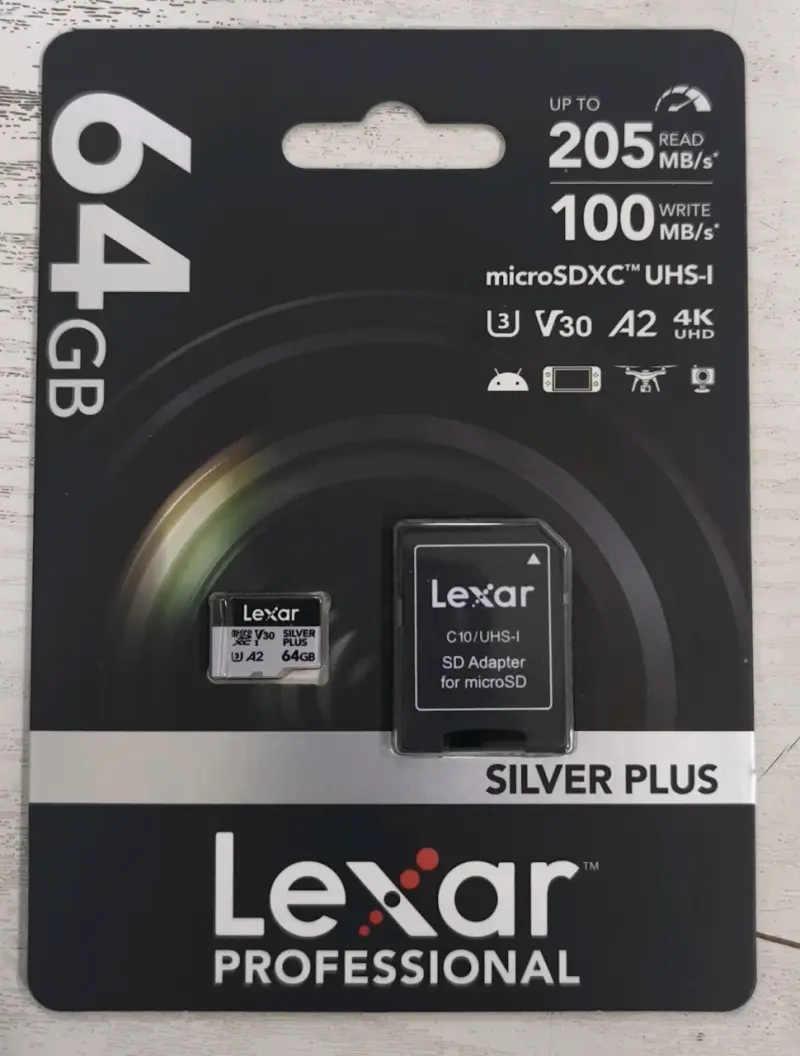 Tarjeta MicroSD Lexar Professional 64GB con Adaptador