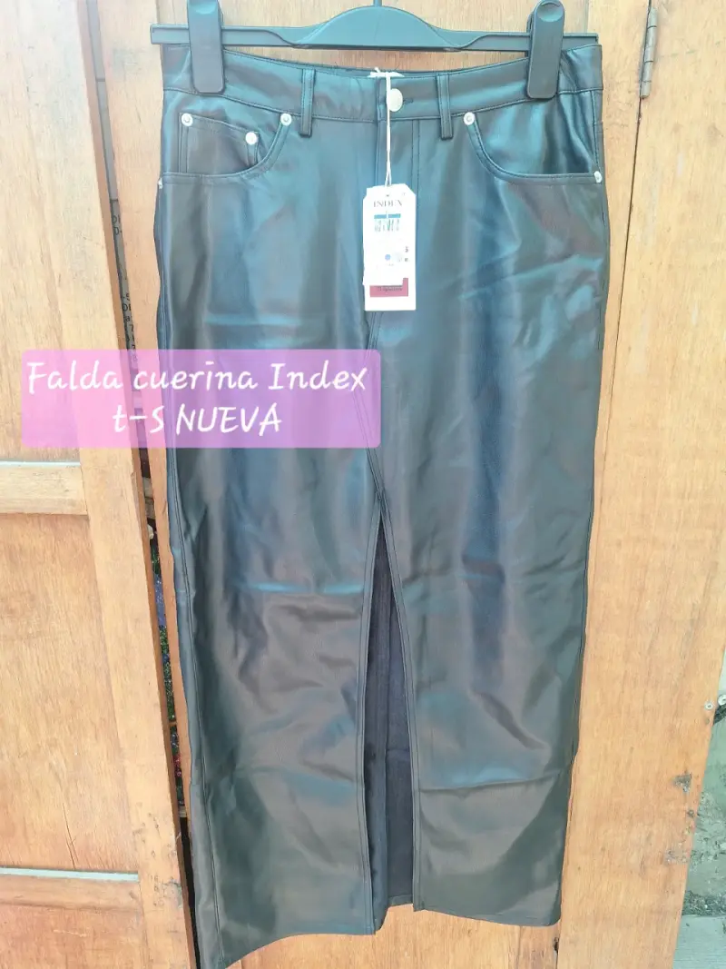 Falda de cuerina Index talla S Nueva