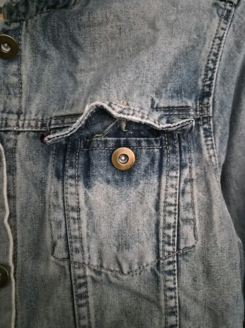 Chaqueta de mezclilla azul claro para mujer - 4