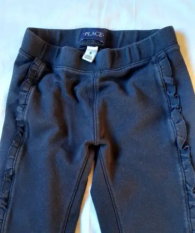 Calzas algodón negras con volantes para niña - miniatura 2