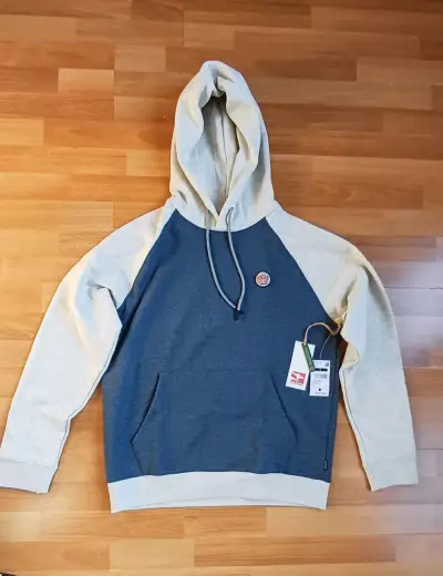Polerón con capucha azul y gris para hombre - miniatura 1