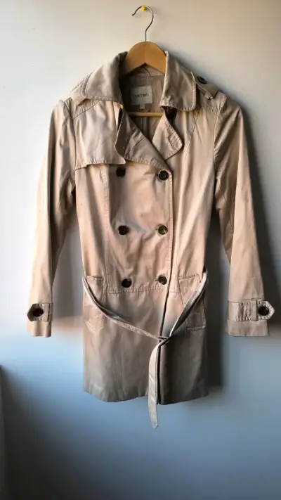Abrigo trench beige para mujer Koton - miniatura 1