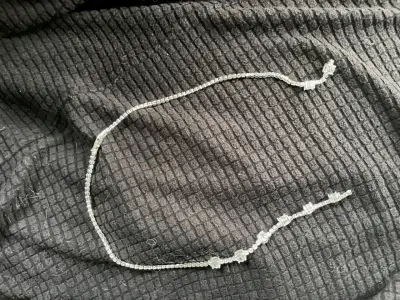 Collar de cuentas de cristal transparente plata295 - miniatura 1
