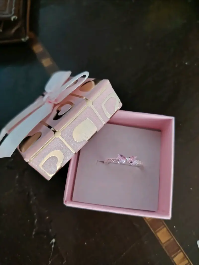 Anillos de plata con diseño de corazón y mariposa - 3