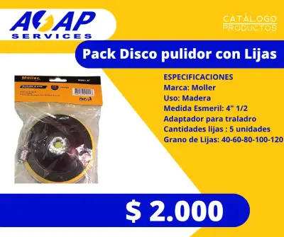 Kit Disco Pulidor 4.5" con Adaptador Taladro - miniatura 1