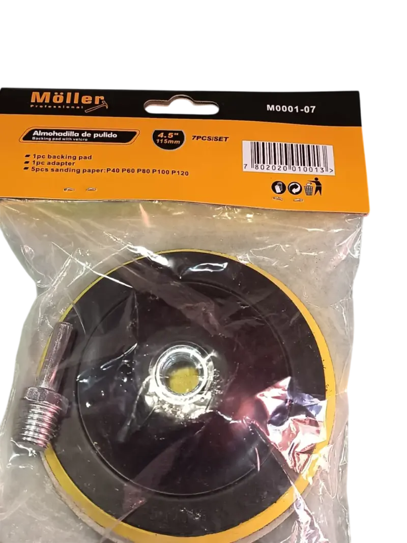 Kit Disco Pulidor 4.5" con Adaptador Taladro - 3