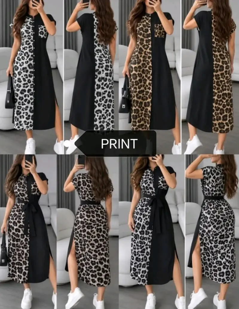Vestido largo con estampado animal print - 3