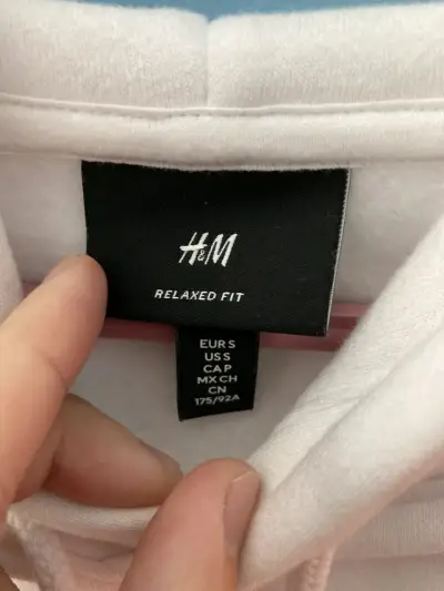 Polerón H&M con Capucha Blanco Talla S - miniatura 3