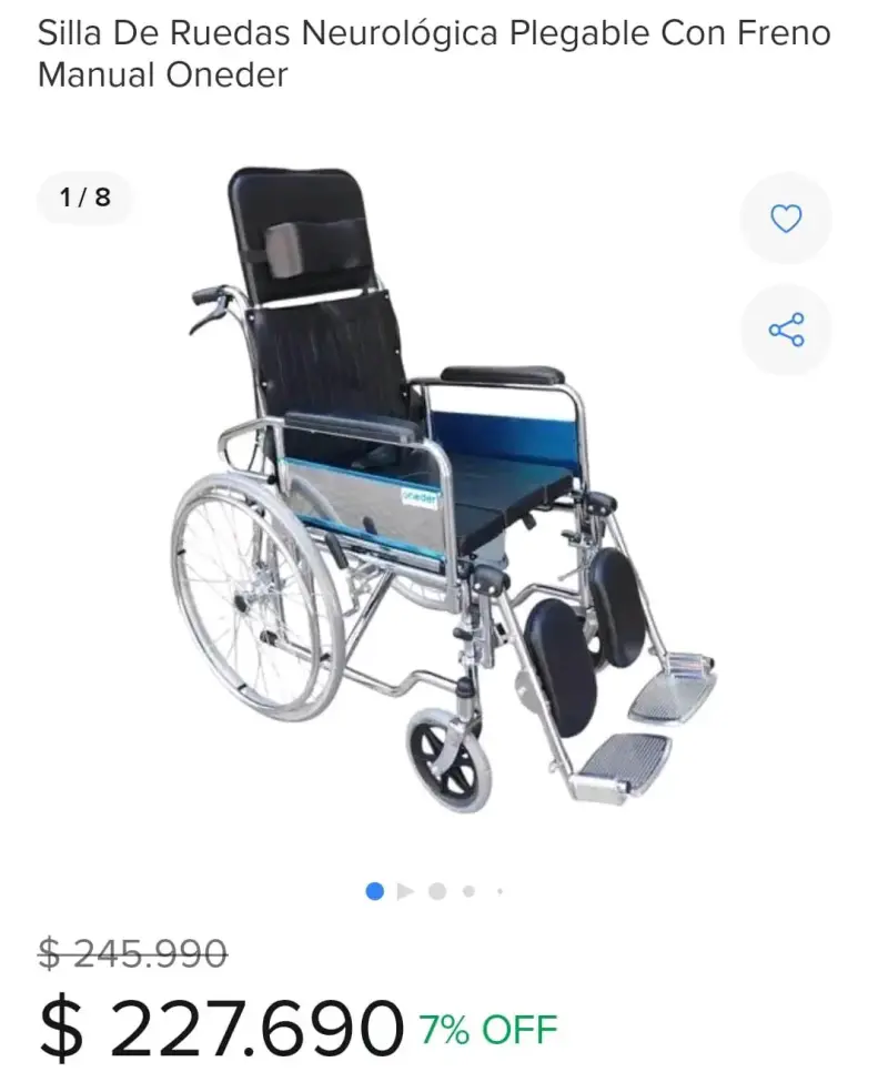 Silla de ruedas plegable neurológica con freno manual - 3