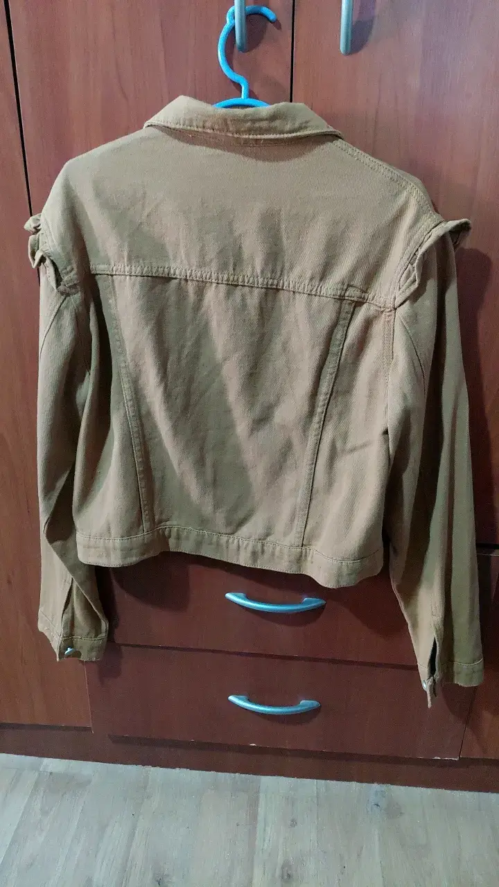Chaqueta de mezclilla marrón para mujer - 2