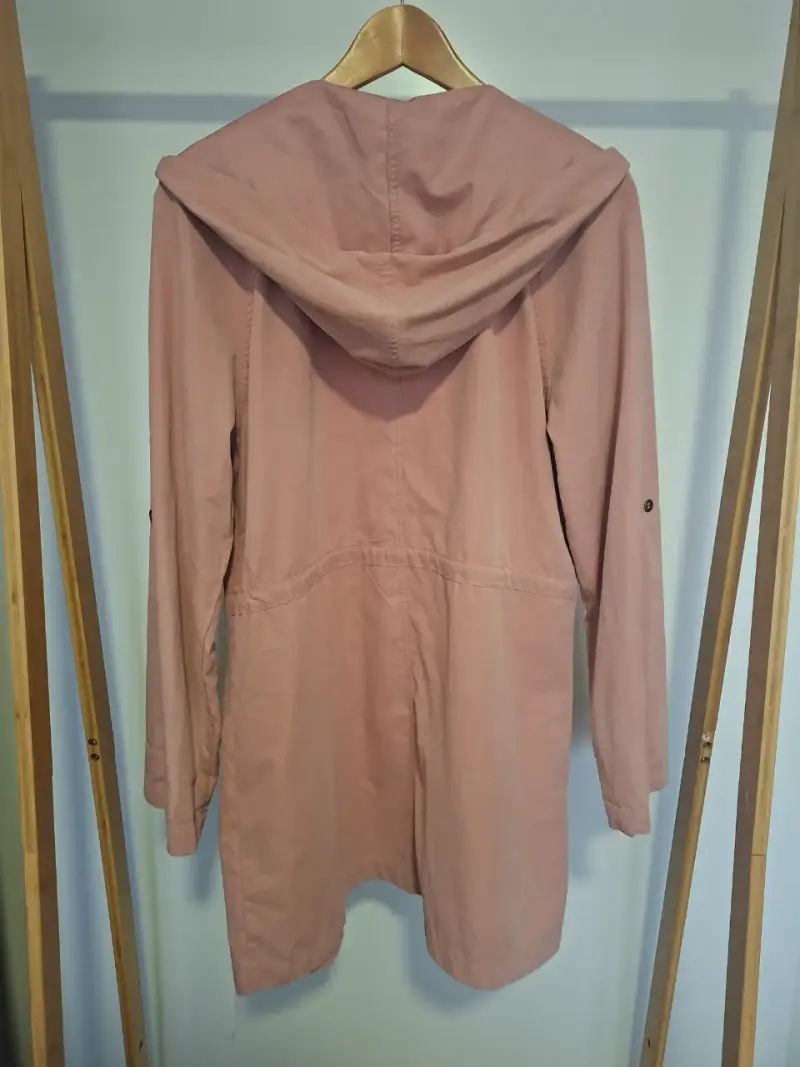 Abrigo ligero rosa con capucha Talla L - 4