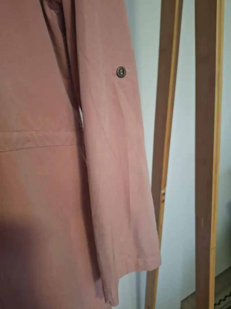 Abrigo ligero rosa con capucha Talla L - 5