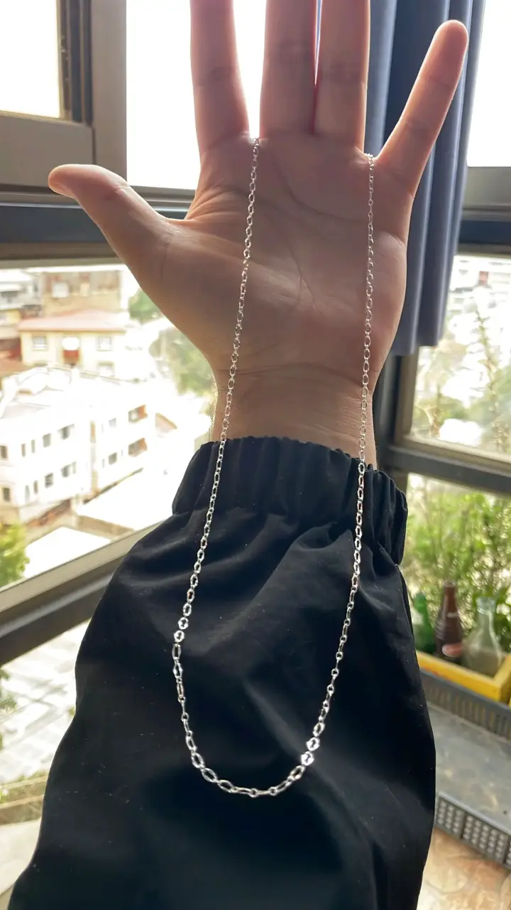 Cadena de plata elegante unisex