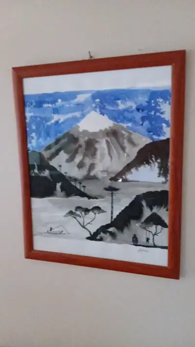 Cuadro Pintura Acuarela Paisaje Montaña - miniatura 3